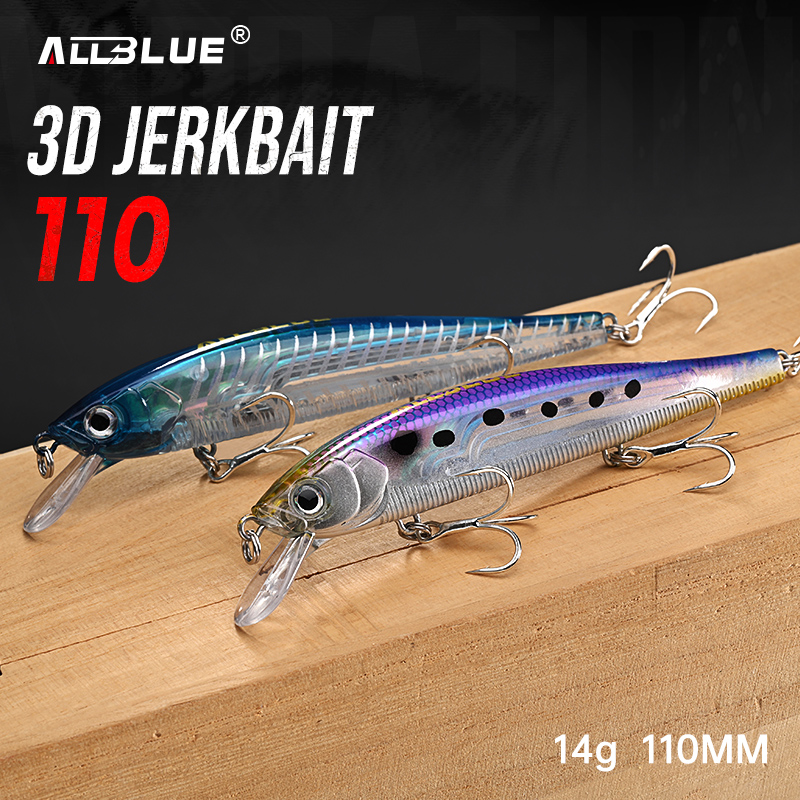 Fishing Lure Topwater - Isca Artificial ALLBLUE 3D Jerkbait Wobbler