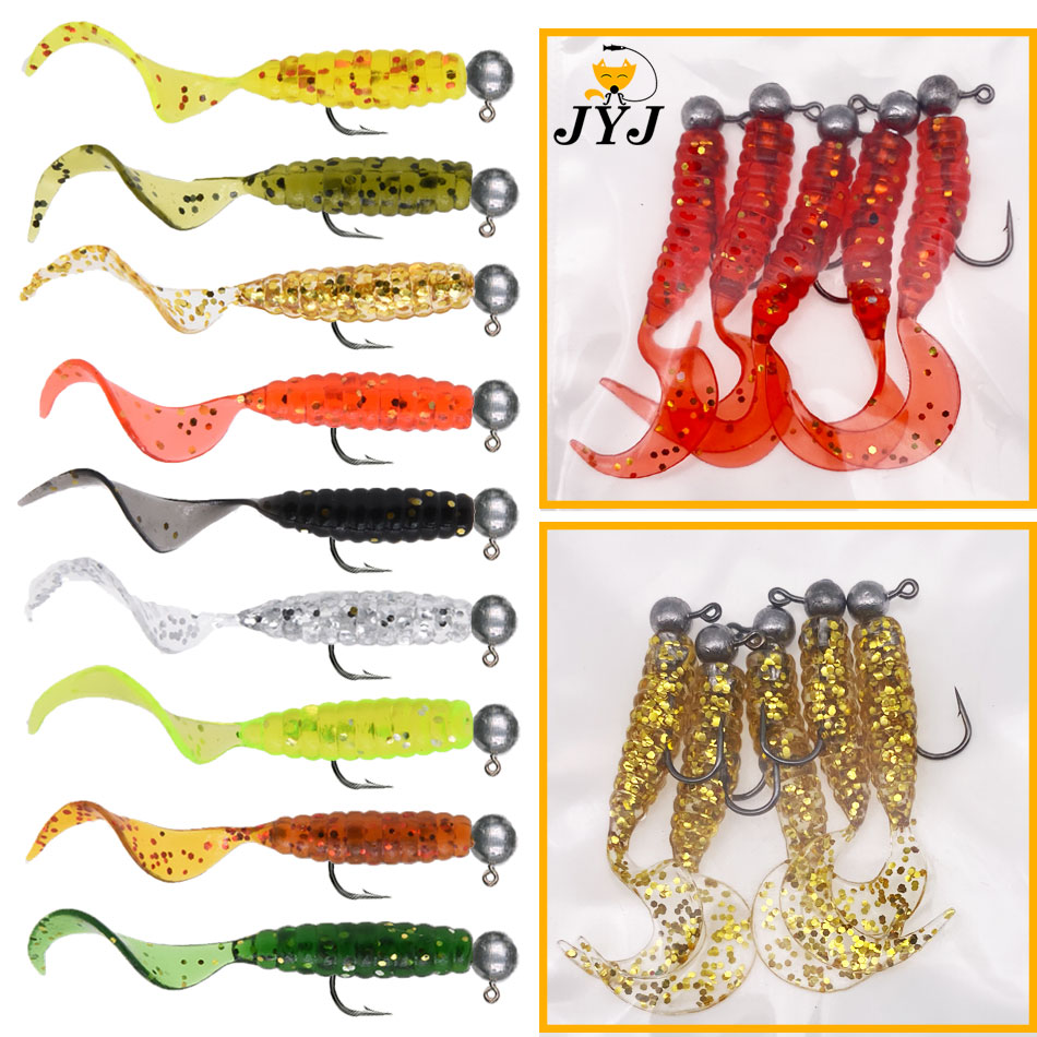 Jyj 5 pçs/saco 1g gabarito gan - Fishing Lure Soft Plastic avaliação e preço